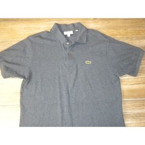 Lacoste Polo Shirt Mens L Blue Heather Marl Chine Pique Crocodile Short Sleeve
